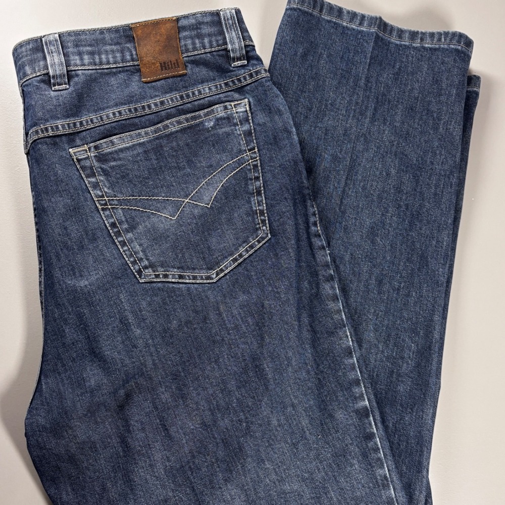 Hiltl ZE500 Premium Denim Jeans Mens‎ 37x32 Blue Straight German Luxury